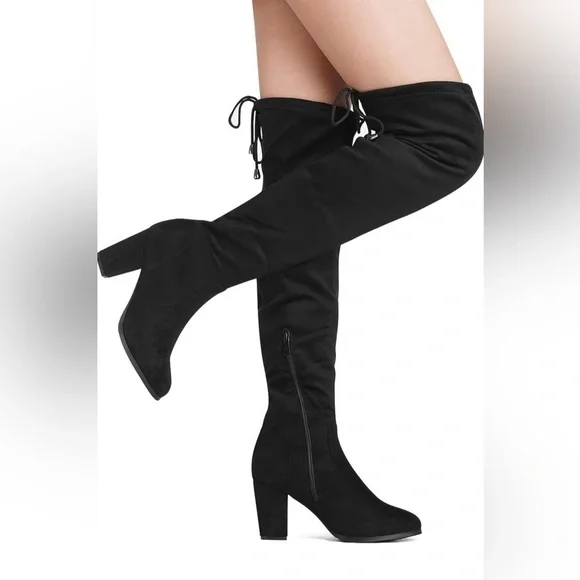DREAM PAIRS Women's Black Thigh High Boots - Picture 2 of 5